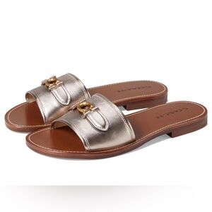 COACH INA METALLIC SANDALS 5